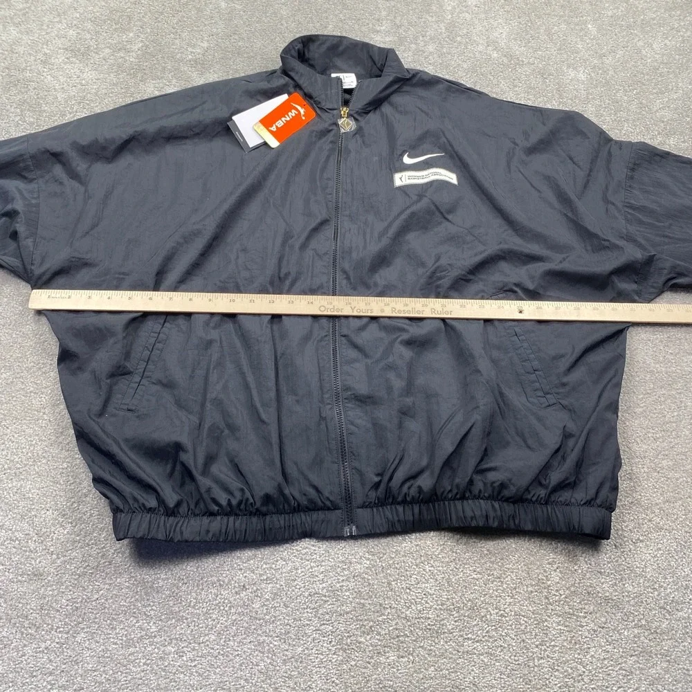 Nike WNBA Track Jacket Womens XL Black Oversized Full Zip Mesh Lined Nylon